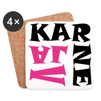 Karneval in Pink/Schwarz - Untersetzer (4er-Set) - Weiß - Vorne