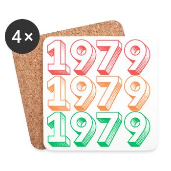 Neon Retro 1979 Year Design - Coasters (set of 4) - white - Front