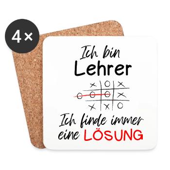 I'm a teacher always find a solution gift - Coasters (set of 4) - white - Front
