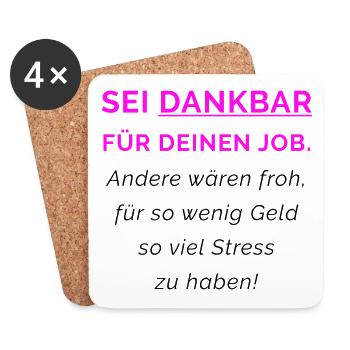 Dankbar für deinen Job - Untersetzer (4er-Set) - Weiß - Vorne