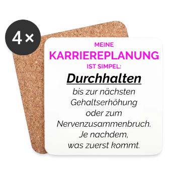 Meine Karriereplanung Ist Simple Pink - Untersetzer (4er-Set) - Weiß - Vorne
