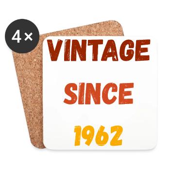 Anniversaire 1962 - Millésime depuis 1962 - Dessous de verre (lot de 4) - blanc - Devant