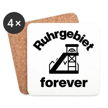 RUHR AREA FOREVER! BORN ON COAL WORKER, - Coasters (set of 4) - white - Front