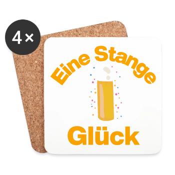EINE STANGE GLÜCK! KÖLSCH BIER KARNEVAL KÖLN RHEIN - Untersetzer (4er-Set) - Weiß - Vorne