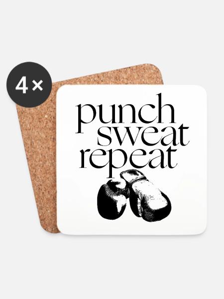 PUNCH SWEAT WIEDERHOLEN - Untersetzer (4er-Set) - Weiß