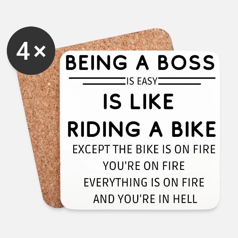 BEING A BO$$ IS LIKE RIDING A BIKE  - Untersetzer (4er-Set) - Weiß