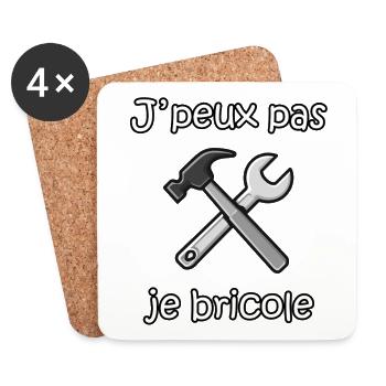 I Can't I DIY – Handyman Humor - Coasters (set of 4) - white - Front