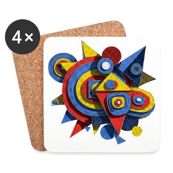 Art Motif Modern Abstract - Coasters (set of 4) - white - Front