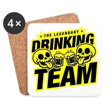 Bière Squelette de l’équipe de boisson - Dessous de verre (lot de 4) - blanc - Devant