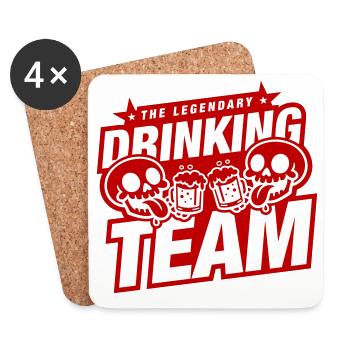 Bière Squelette de l’équipe de boisson - Dessous de verre (lot de 4) - blanc - Devant