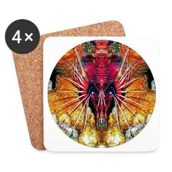Créatures marines de la nature - Dessous de verre (lot de 4) - blanc - Devant