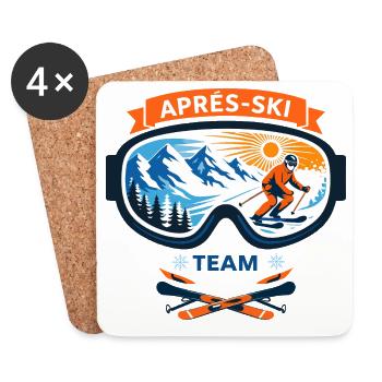 Apres Ski Team Comic Design - Untersetzer (4er-Set) - Weiß - Vorne