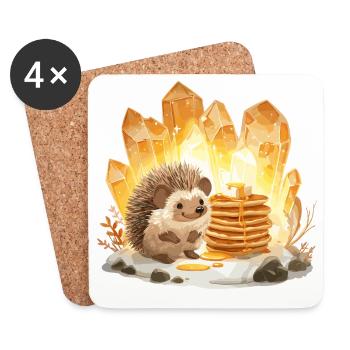 Igel & Pancake Kristalle - Untersetzer (4er-Set) - Weiß - Vorne