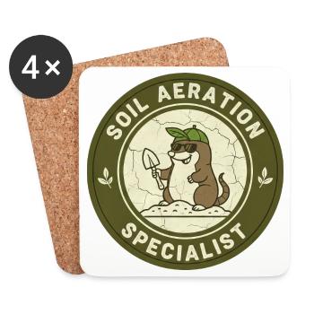 Mole Soil Conditioner Horticulture Self-Sufficiency - Coasters (set of 4) - white - Front
