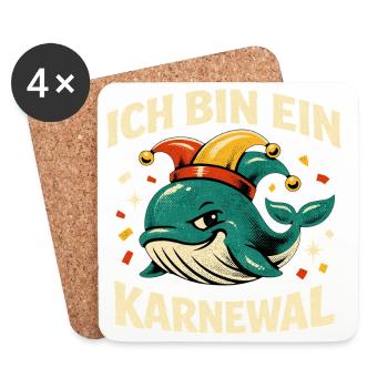 Je suis un jeu de mots Karnewal Jecke 5e saison - Dessous de verre (lot de 4) - blanc - Devant
