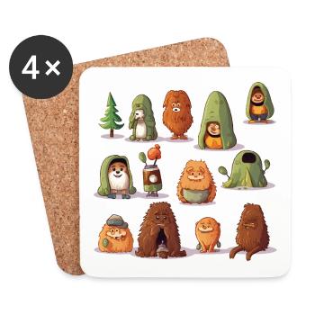 WaldYeti Kuschelwelten - Untersetzer (4er-Set) - Weiß - Vorne
