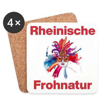 RHEINISCHE FROHNATUR, JECK! KARNEVAL SESSION - Untersetzer (4er-Set) - Weiß - Vorne