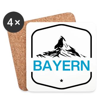 BAYERN, ZUGSPITZE POWER! BERGE URLAUB WANDERN - Untersetzer (4er-Set) - Weiß - Vorne
