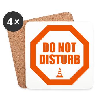 Do Not Disturb Warnung Stoppschild Statement - Untersetzer (4er-Set) - Weiß - Vorne