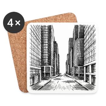 Modern street - Coasters (set of 4) - white - Front