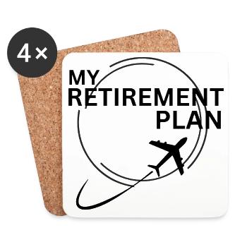 Airplane Flying Retirement Plan - Coasters (set of 4) - white - Front