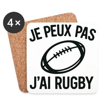Je peux pas j'ai rugby - Dessous de verre (lot de 4) - blanc - Devant
