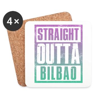 Straight outta Bilbao - Untersetzer (4er-Set) - Weiß - Vorne