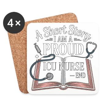 ICU Nurse A Short Story I Am A Registered Nurse - Coasters (set of 4) - white - Front