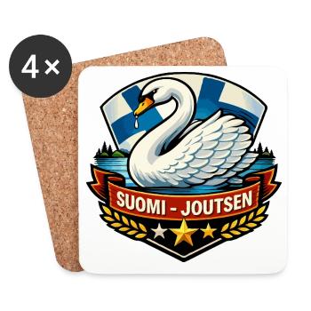 Suomi – Joutsen - Dessous de verre (lot de 4) - blanc - Devant