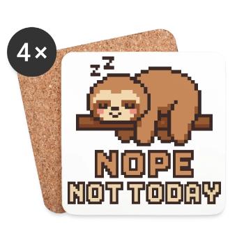 Pixel Faultieranti – NOPE NOT TODAY Lazy Mood - Untersetzer (4er-Set) - Weiß - Vorne