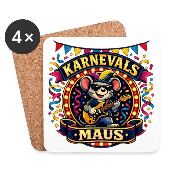 Carnival Mouse Skirt Cologne Alaaf Gift - Coasters (set of 4) - white - Front