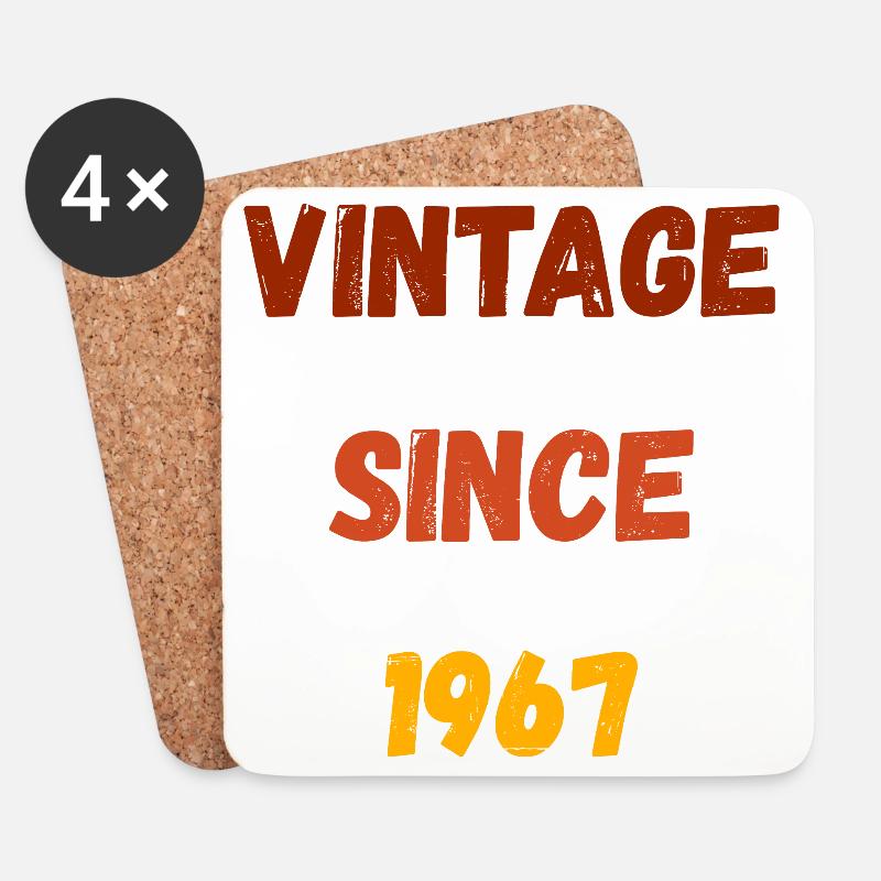 1967 Geburtstag - Vintage since 1967 - Untersetzer (4er-Set) - Weiß