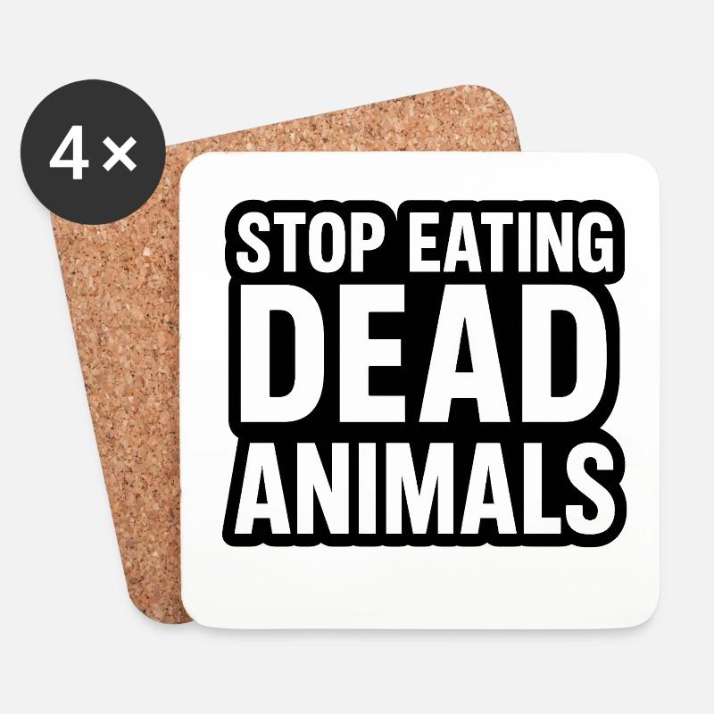 Stop Eating Dead Animals - Untersetzer (4er-Set) - Weiß