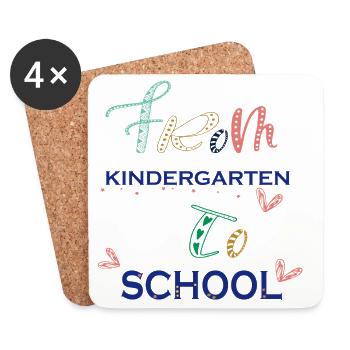Maternelle - Dessous de verre (lot de 4) - blanc - Devant
