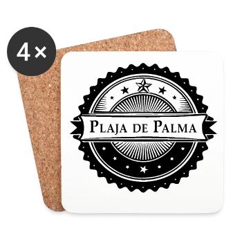 Plaja de Palma - schwarze Version - Untersetzer (4er-Set) - Weiß - Vorne
