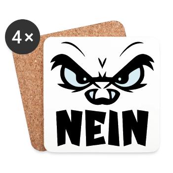 ABSAGE HALTUNG NEIN - Untersetzer (4er-Set) - Weiß - Vorne