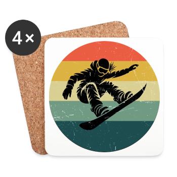In a nutshell: snowboard for women - Coasters (set of 4) - white - Front