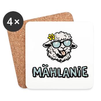 Mählanie Funny Sheep Doodle Name Melanie - Coasters (set of 4) - white - Front