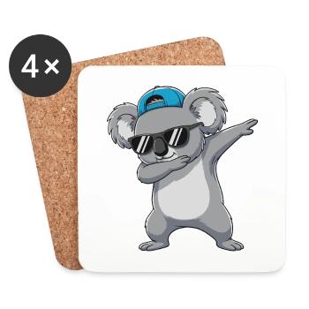Cool Dabbing Koala Sunglasses Cartoon-Kunst - Untersetzer (4er-Set) - Weiß - Vorne
