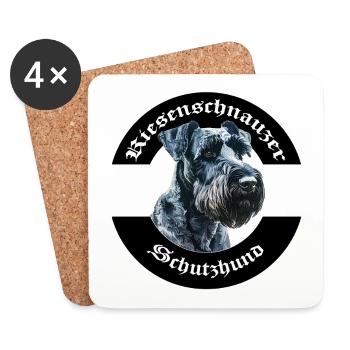 IGP Riesenschnauzer Motiv - Untersetzer (4er-Set) - Weiß - Vorne