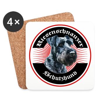 Riesenschnauzer Design - Untersetzer (4er-Set) - Weiß - Vorne