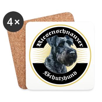 Riesenschnauzer Schutzhund IGP Motiv Gold - Untersetzer (4er-Set) - Weiß - Vorne