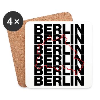 BERLIN UMRISS, DIT IS BERLIN - Coasters (set of 4) - white - Front