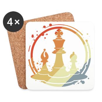 Chess pieces in retro style - Coasters (set of 4) - white - Front