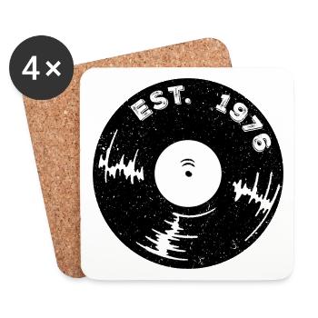 Est 1976 Vinyl  - Untersetzer (4er-Set) - Weiß - Vorne