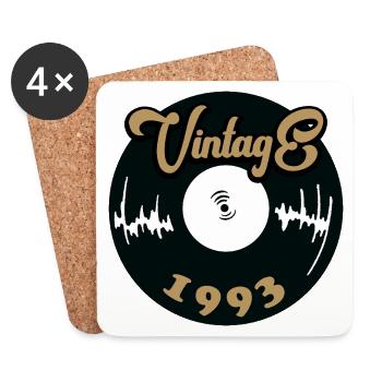 Vintage 1993 Vinyl-Design - Untersetzer (4er-Set) - Weiß - Vorne