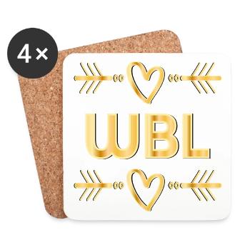 Stationsleitung WBL Wohnbereichsleitung - Untersetzer (4er-Set) - Weiß - Vorne