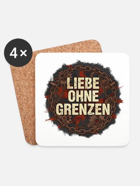 Liebe Ohne Grenzen Grunge Kette - Untersetzer (4er-Set) - Weiß