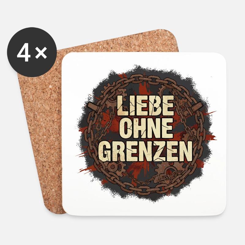 Liebe Ohne Grenzen Grunge Kette - Untersetzer (4er-Set) - Weiß