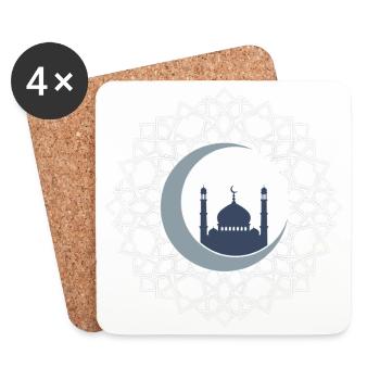 Islamische Kunst-Moschee Halbmond Elegant - Untersetzer (4er-Set) - Weiß - Vorne
